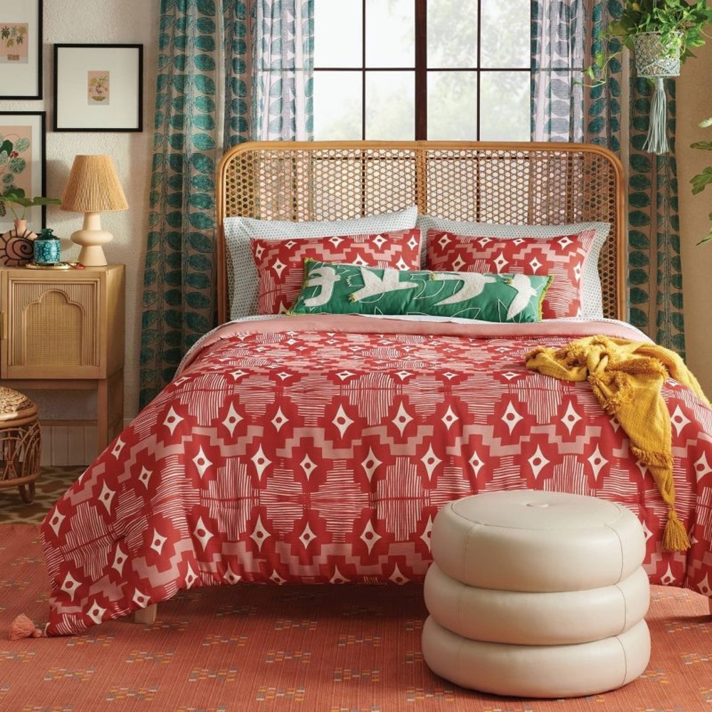 OPALHOUSE X JUNGALOW Day in Day Out Printed Comforter & Sham Set Full/Queen NWT